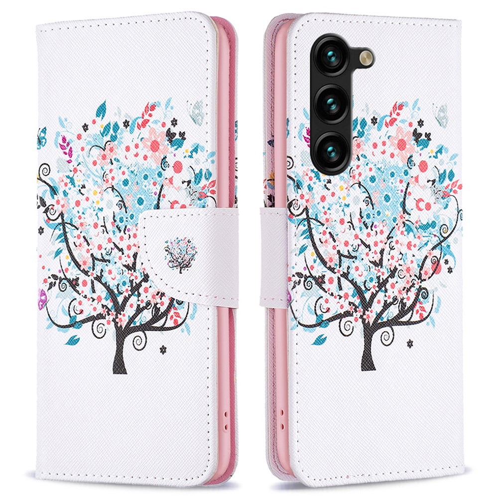  Galaxy S25 Plus / S24 Plus Fodral Med Tryck Blommigt Träd