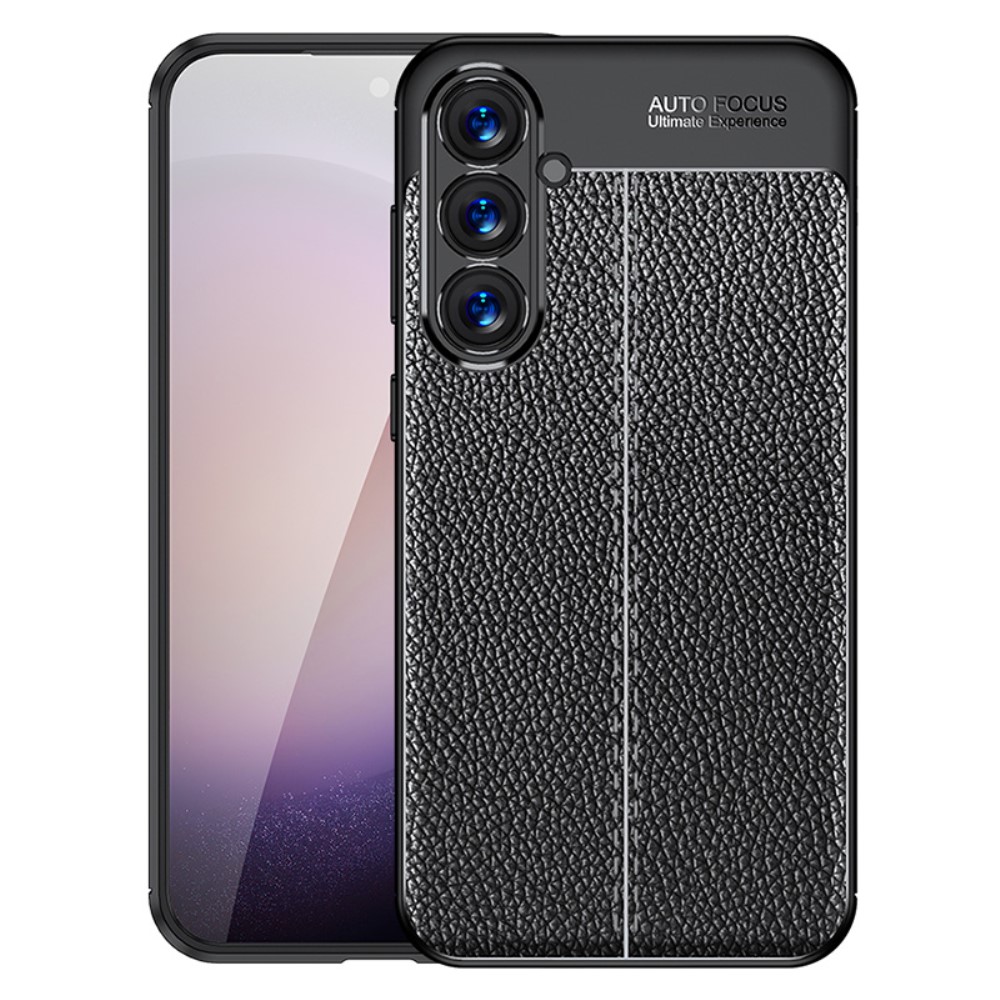  Samsung Galaxy S24 Plus Skal Litchi Textur Svart