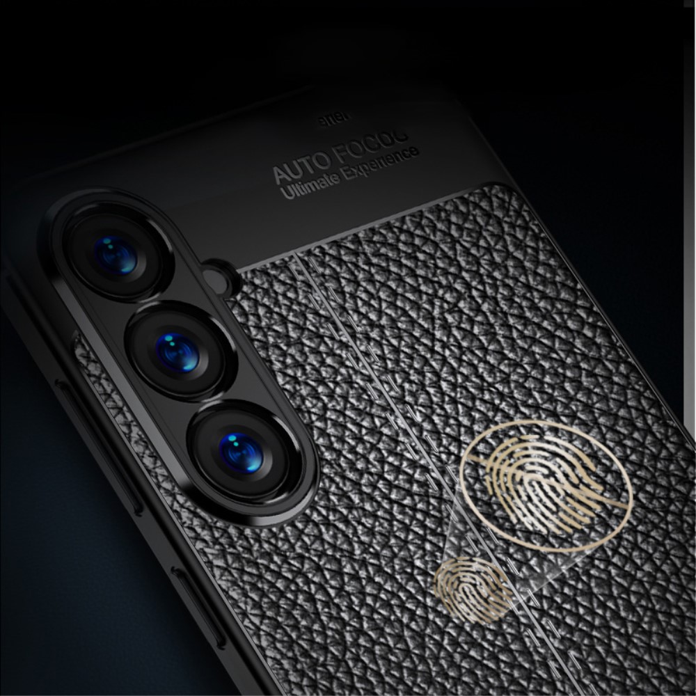  Samsung Galaxy S24 Plus Skal Litchi Textur Blå