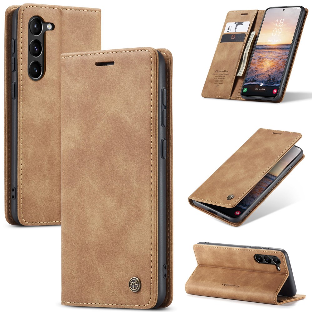 CASEME CASEME Galaxy S24 Plus Fodral Flip Retro Läder Brun