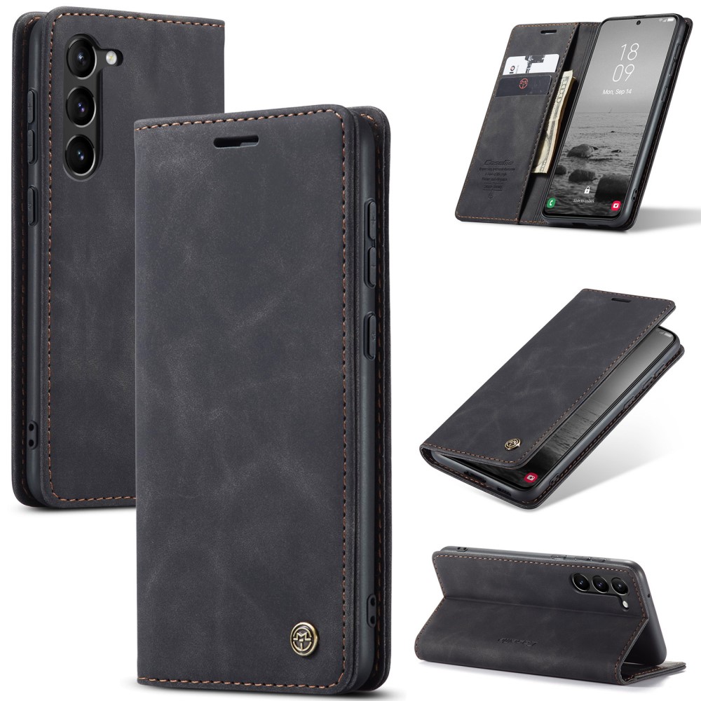 CASEME CASEME Galaxy S24 Plus Fodral Flip Retro Läder Svart