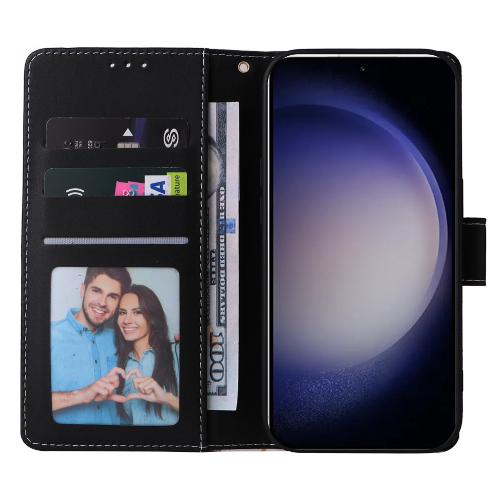  Samsung Galaxy S24 Plus Fodral Läder Marmor Svart