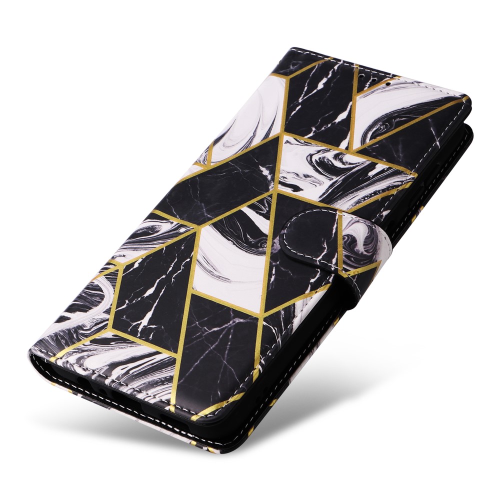  Samsung Galaxy S24 Plus Fodral Läder Marmor Svart