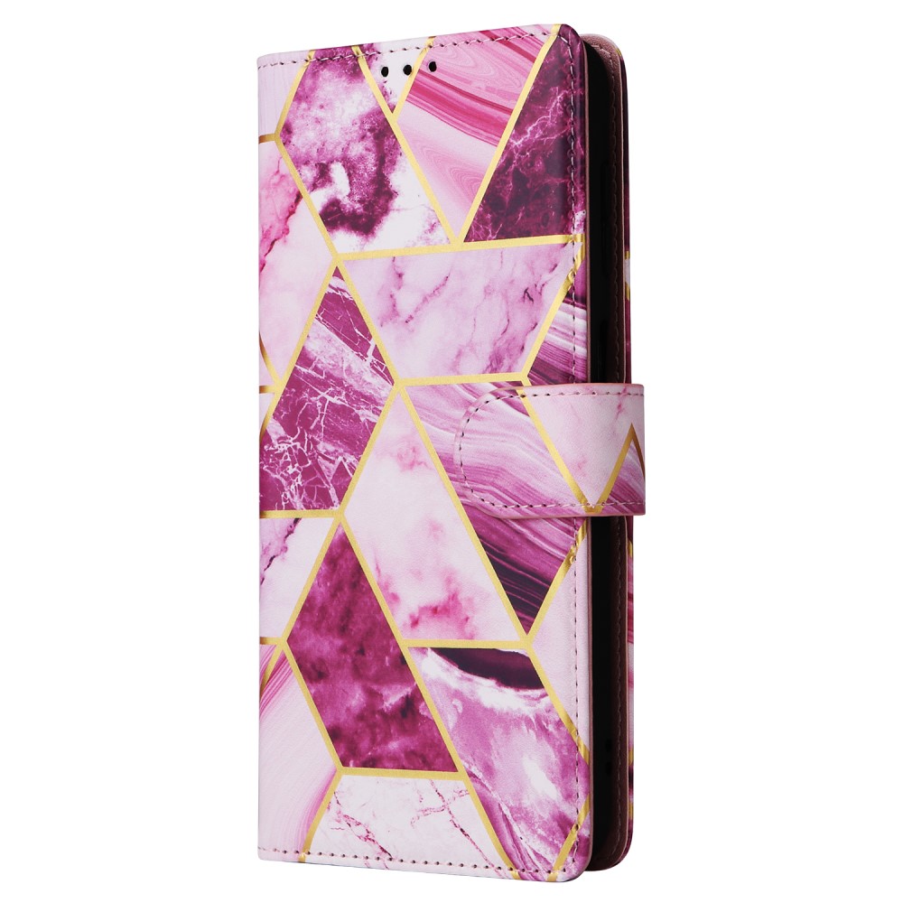  Samsung Galaxy S24 Plus Fodral Läder Marmor Lila