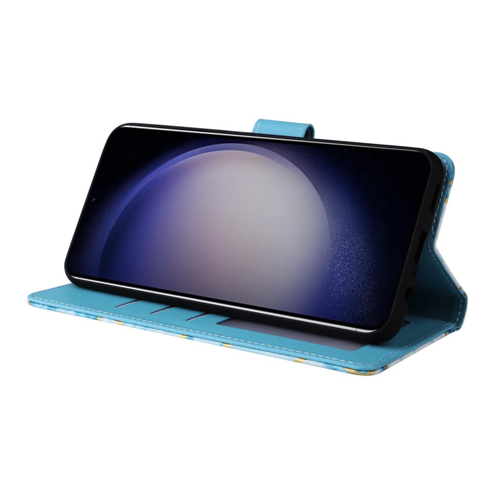 Samsung Galaxy S24 Plus Fodral Läder Marmor Blå