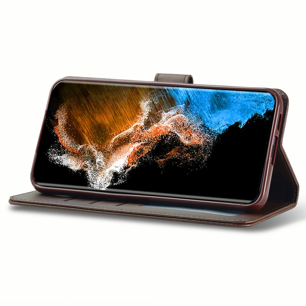 LC.IMEEKE LC.IMEEKE Samsung Galaxy S24 Plus Fodral Läder Brun