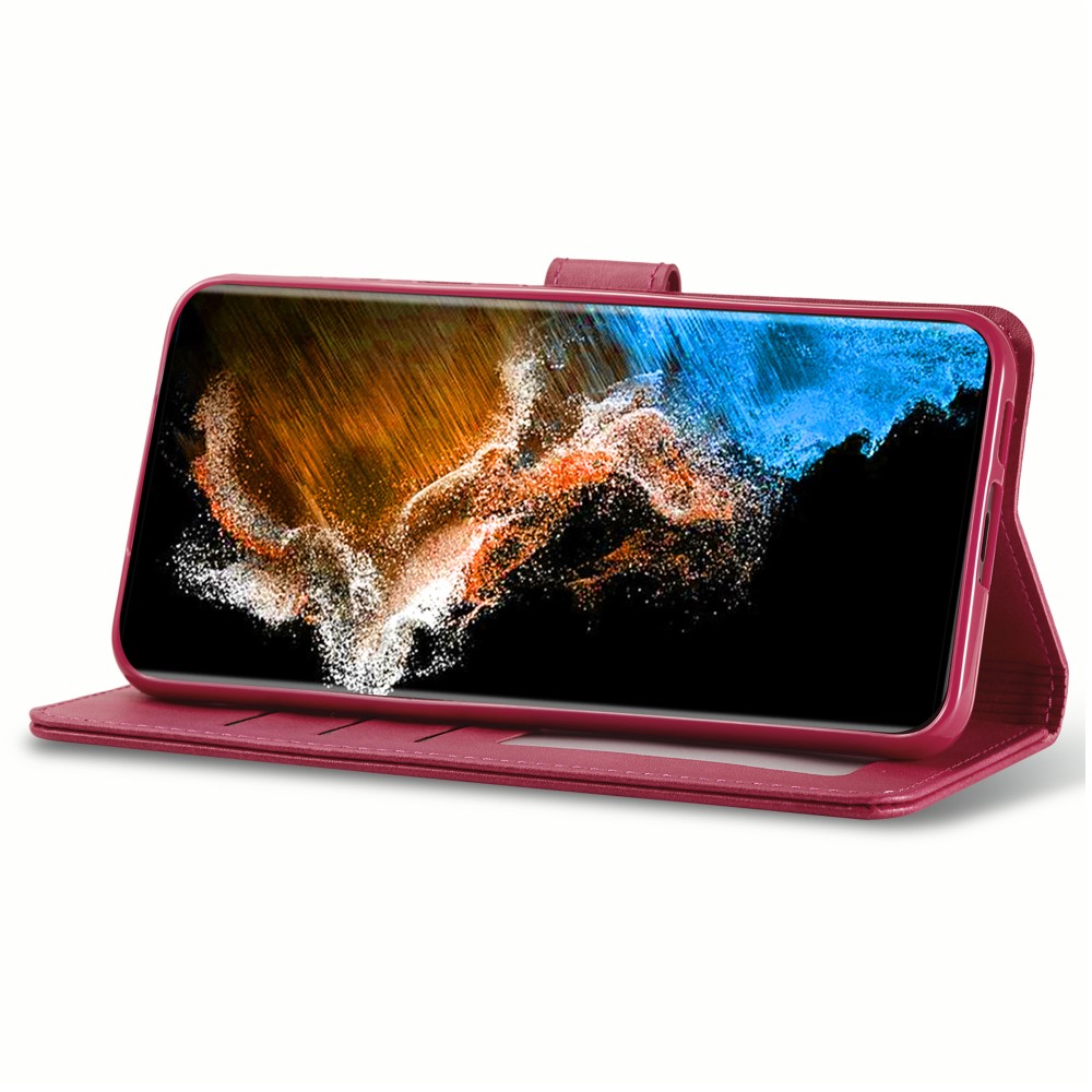 LC.IMEEKE LC.IMEEKE Samsung Galaxy S24 Plus Fodral Läder Rosa/Röd