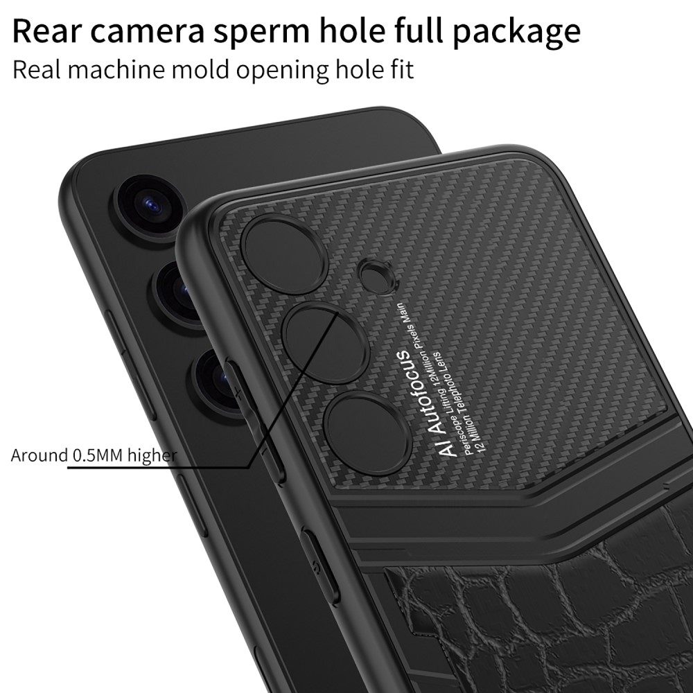 GKK GKK Galaxy S24 Plus Skal Hybrid Läder Litchi