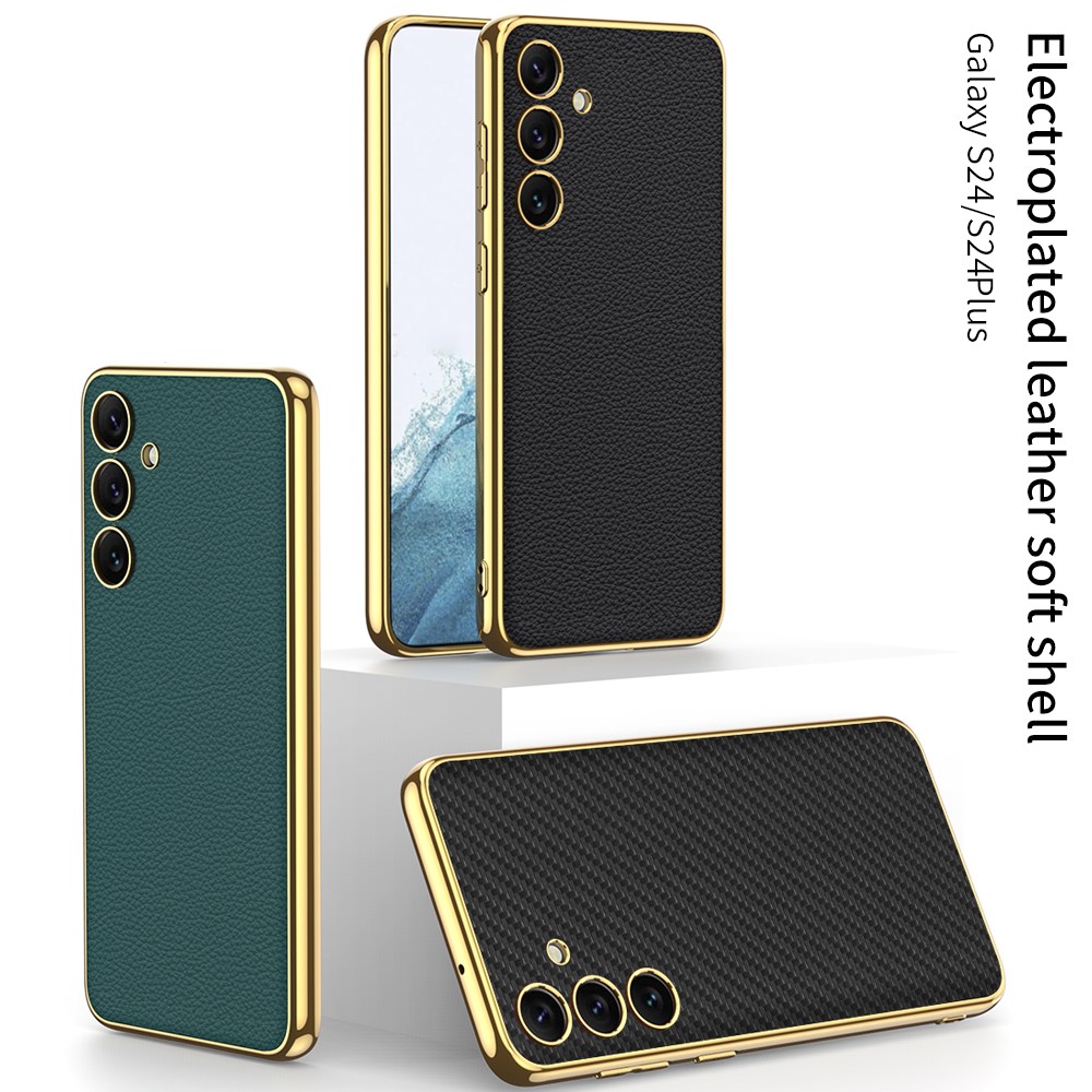 GKK GKK Galaxy S24 Plus Skal Hybrid Electroplate Kolfiber Textur