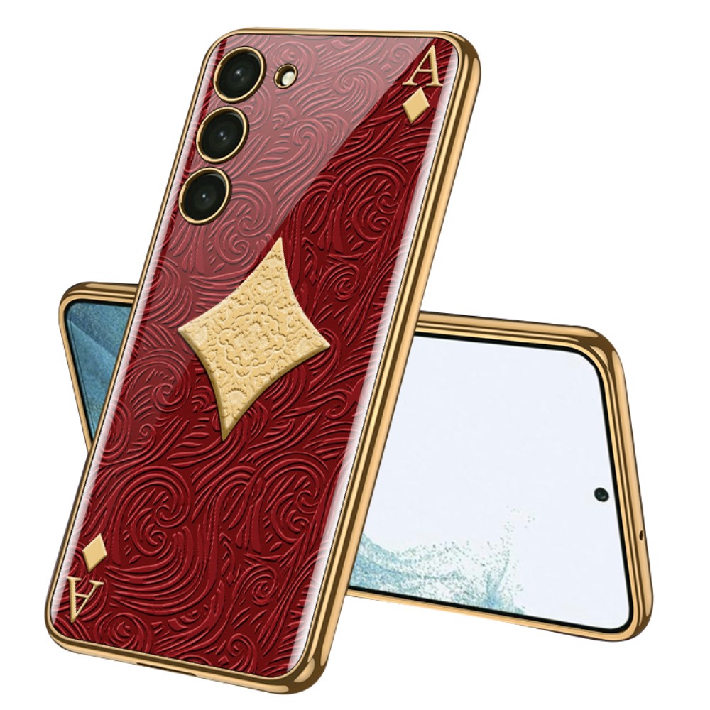 GKK GKK Galaxy S24 Plus Skal Härdat Glas Electroplate Ruter Ess