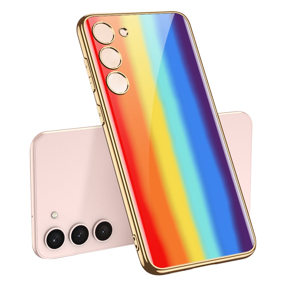 GKK GKK Galaxy S24 Plus Skal Härdat Glas Electroplate Rainbow