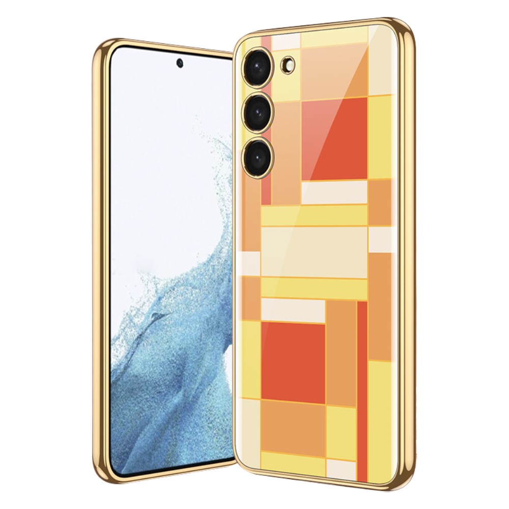 GKK GKK Galaxy S24 Plus Skal Härdat Glas Electroplate Orange/Gul