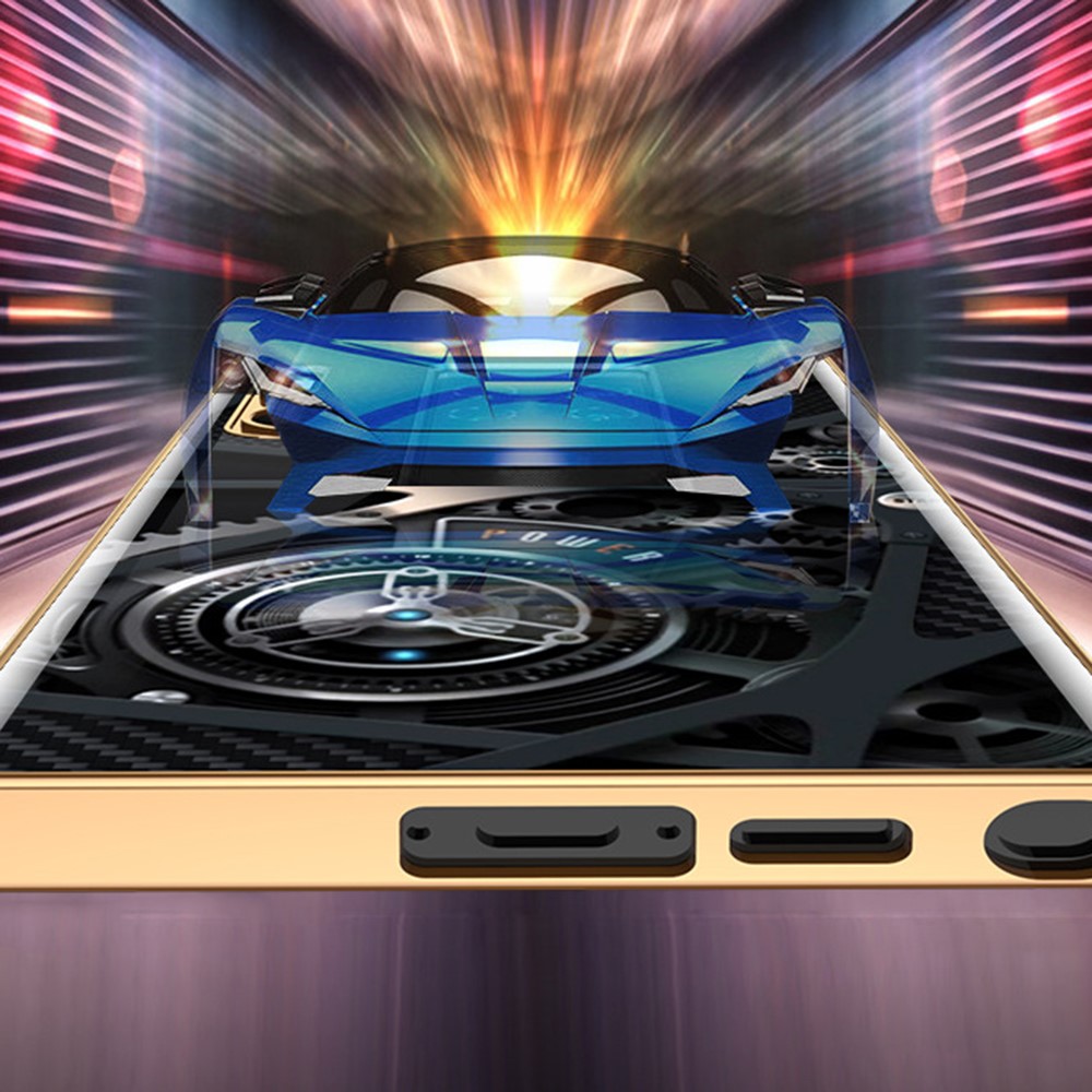 GKK GKK Galaxy S24 Plus Skal Härdat Glas Electroplate Rhombus Röd