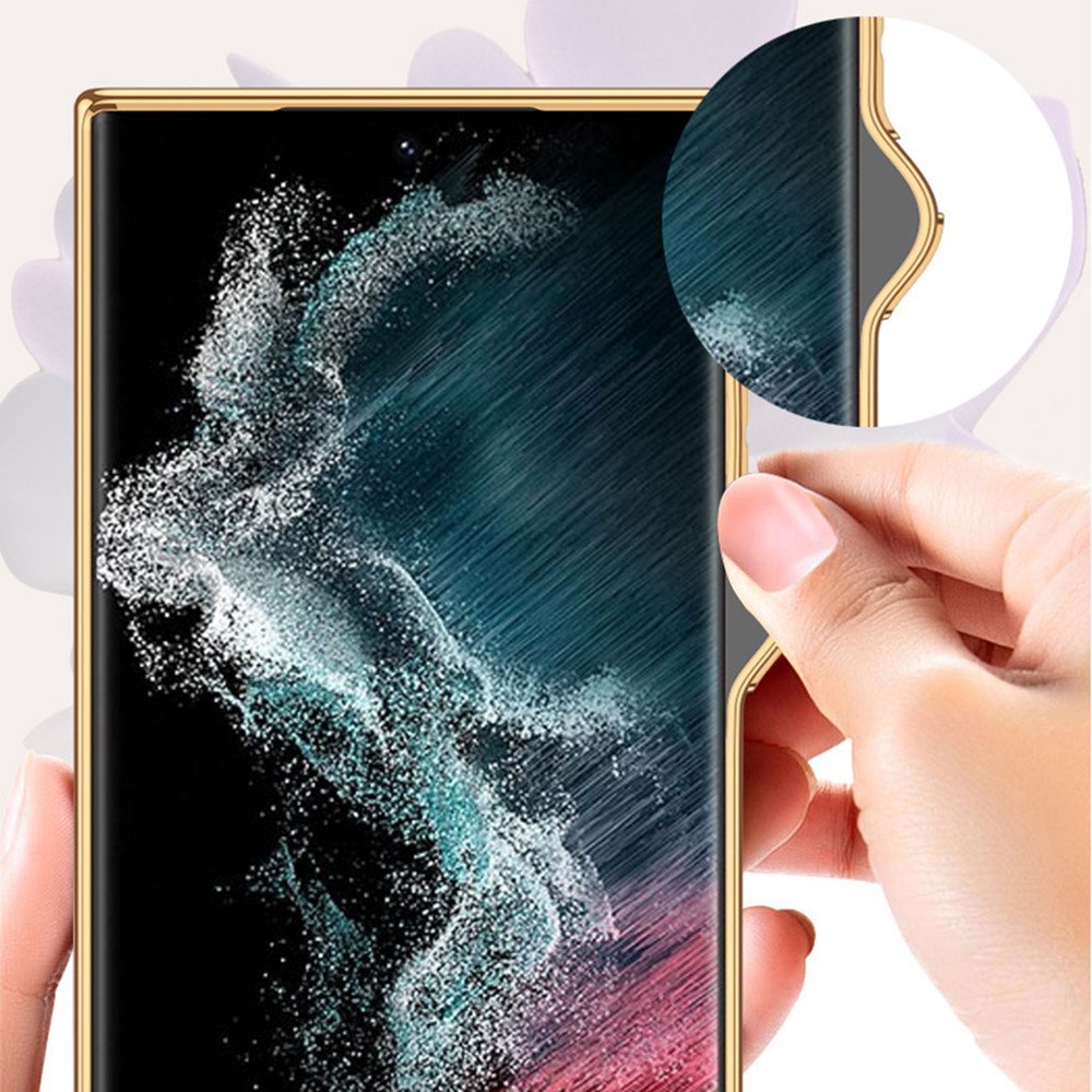 GKK GKK Galaxy S24 Plus Skal Härdat Glas Electroplate Marmor Blå