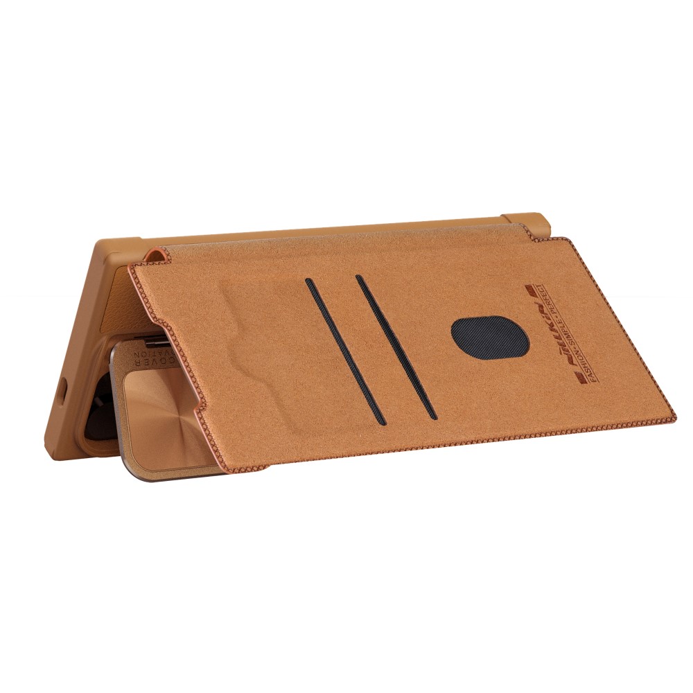 NILLKIN NILLKIN Galaxy S24 Plus Fodral Qin Läder Cam Kickstand Brun