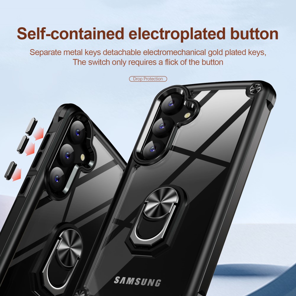  Samsung Galaxy S24 Plus Skal Shockproof Ring Hybrid Svart