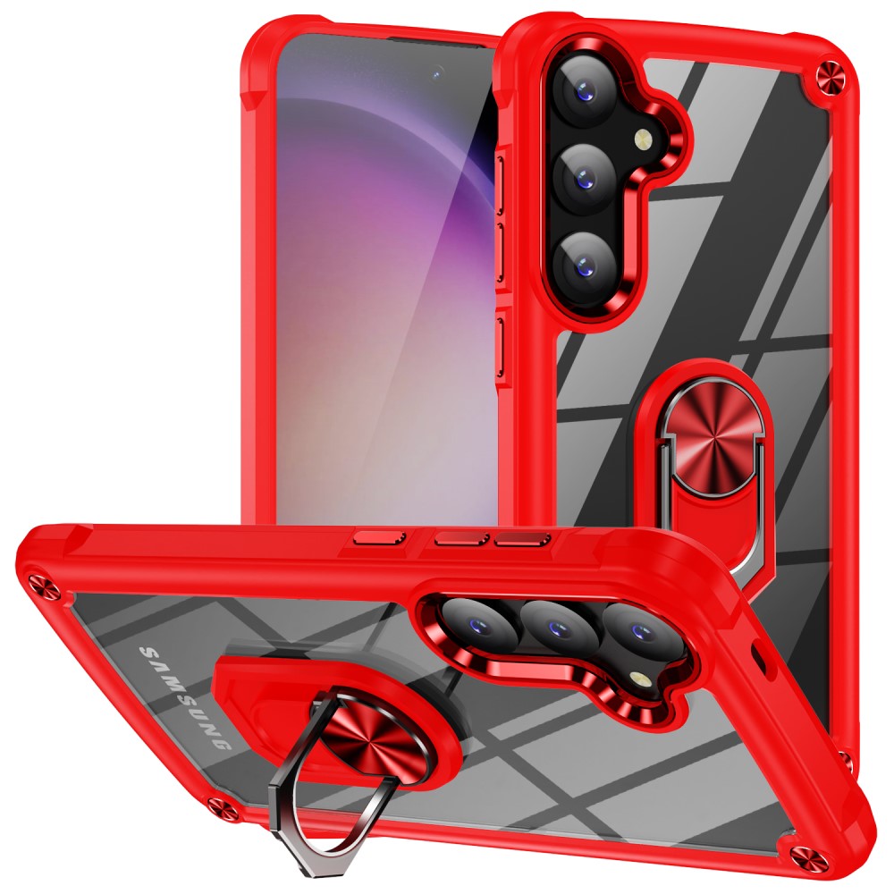  Samsung Galaxy S24 Plus Skal Shockproof Ring Hybrid Röd