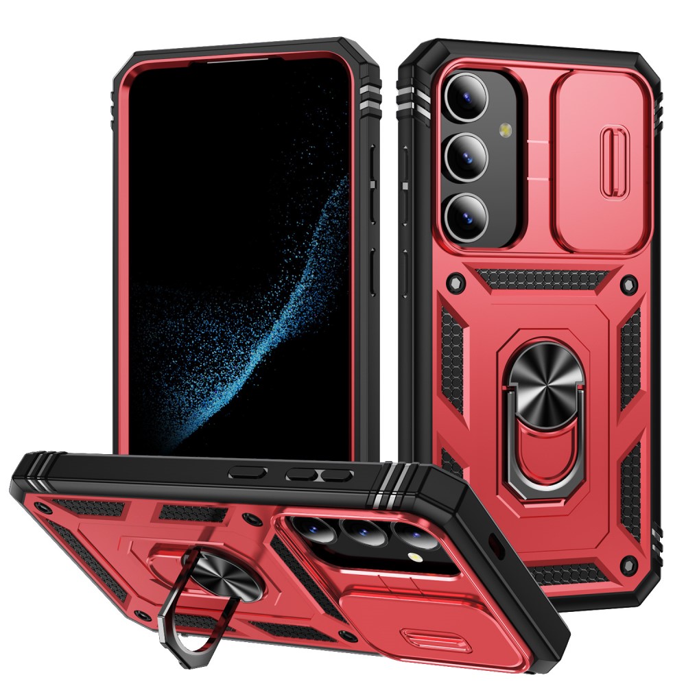  Galaxy S24 Plus Skal CamShield Ring Hybrid Armor Röd/Svart