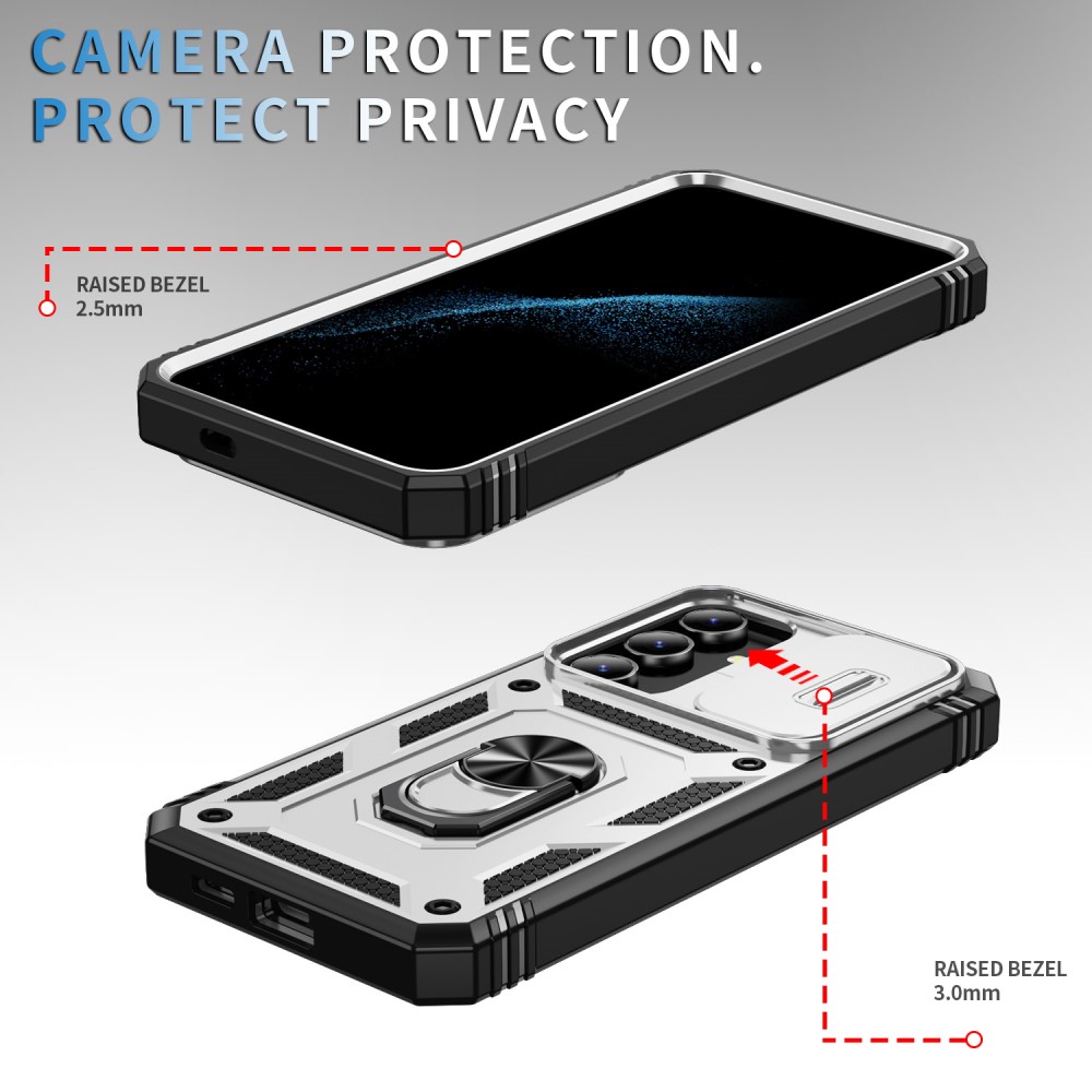  Galaxy S24 Plus Skal CamShield Ring Hybrid Armor Vit/Svart