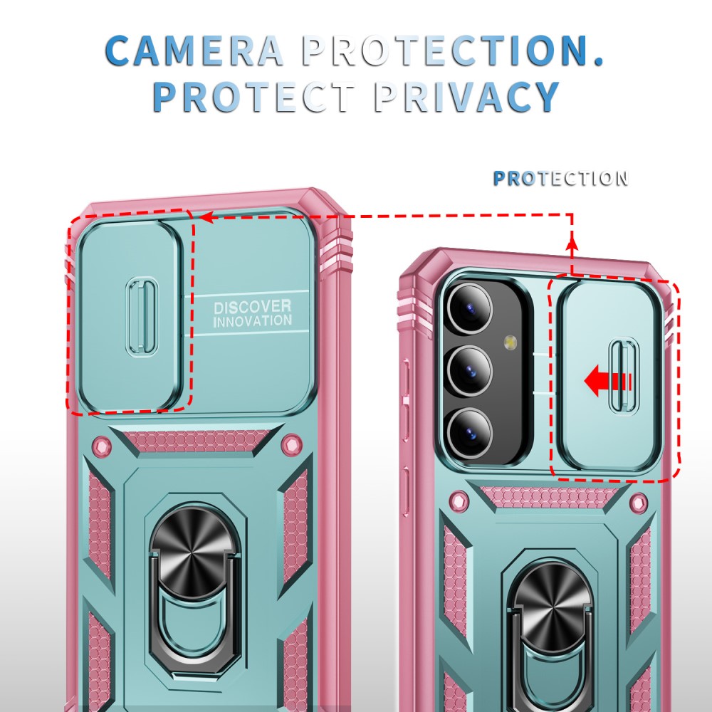  Galaxy S24 Plus Skal CamShield Ring Hybrid Armor Grå/Grön/Rosa