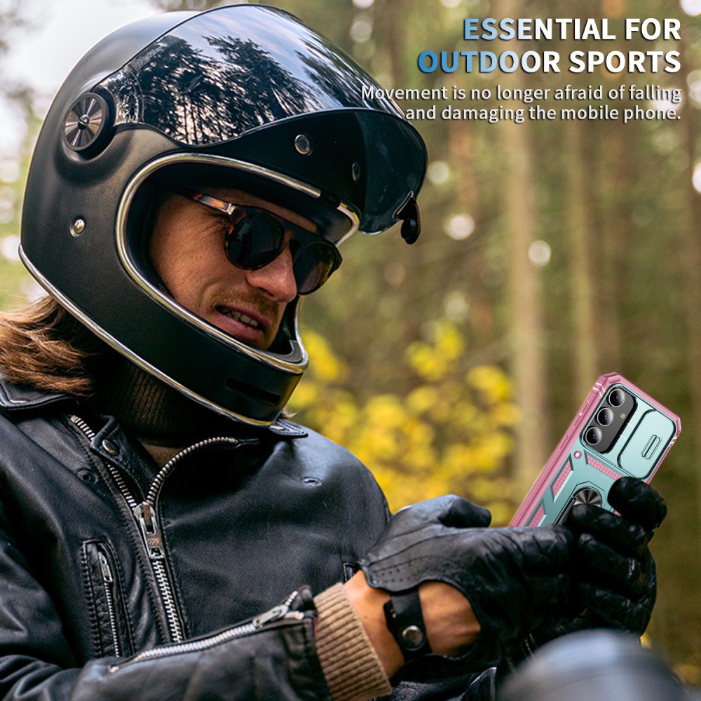  Galaxy S24 Plus Skal CamShield Ring Hybrid Armor Grå/Grön/Rosa