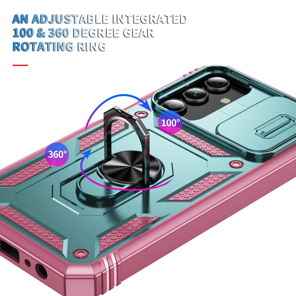  Galaxy S24 Plus Skal CamShield Ring Hybrid Armor Grå/Grön/Rosa