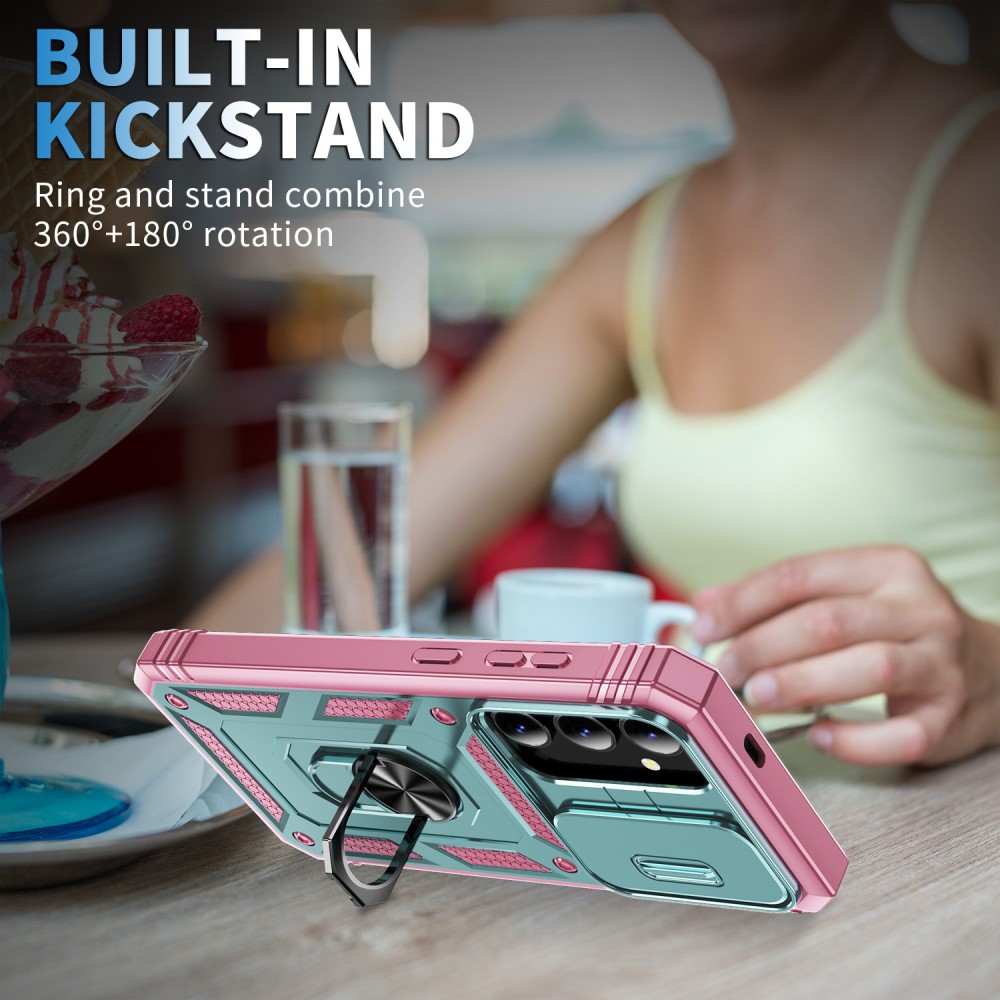  Galaxy S24 Plus Skal CamShield Ring Hybrid Armor Grå/Grön/Rosa
