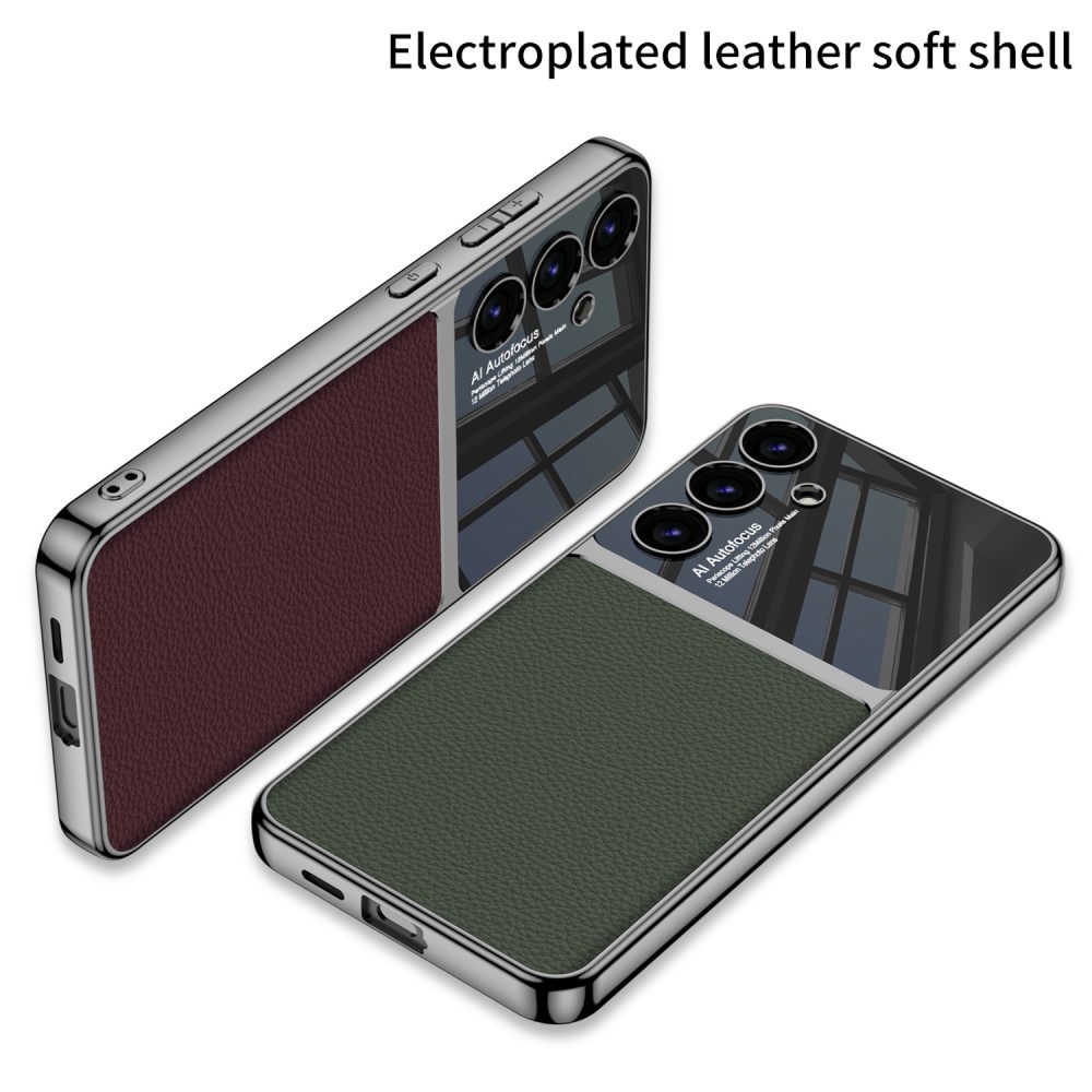 GKK GKK Galaxy S24 Plus Skal Hybrid Läder Litchi Röd
