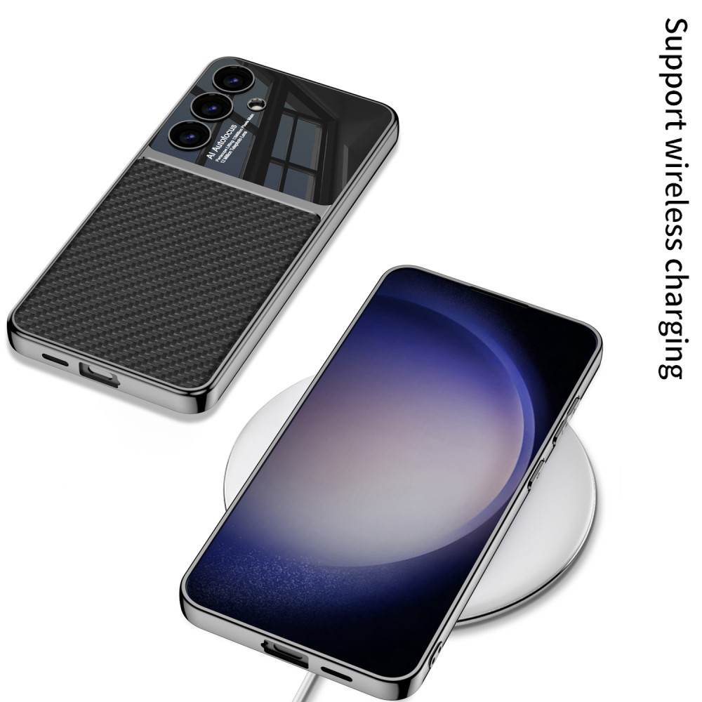 GKK GKK Galaxy S24 Plus Skal Hybrid Läder Kolfiber Textur