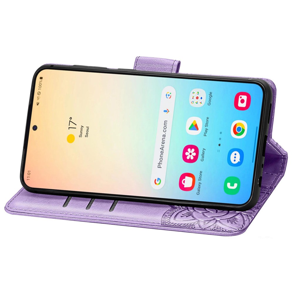  Samsung Galaxy S24 Plus Fodral Big Butterfly Ljus Lila