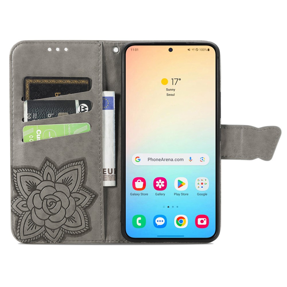  Samsung Galaxy S24 Plus Fodral Big Butterfly Grå