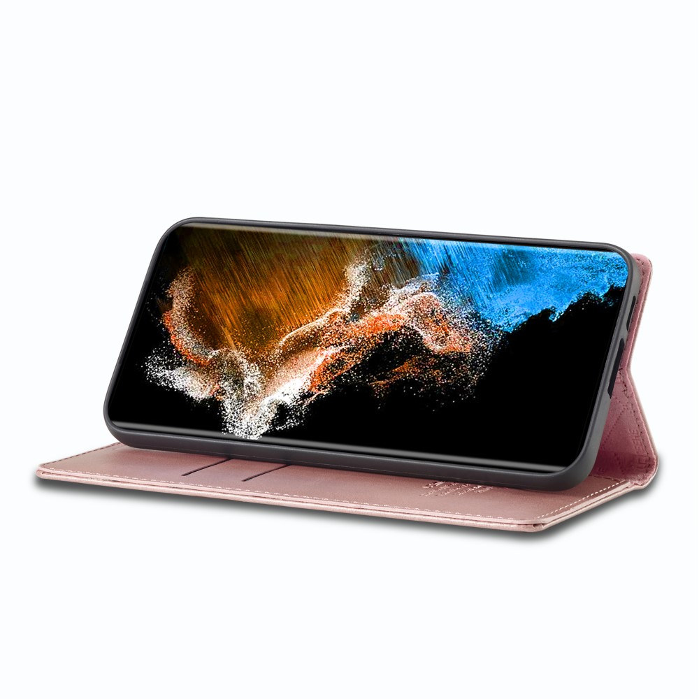 LC.IMEEKE LC.IMEEKE Galaxy S24 Plus Fodral Flip Läder Roséguld