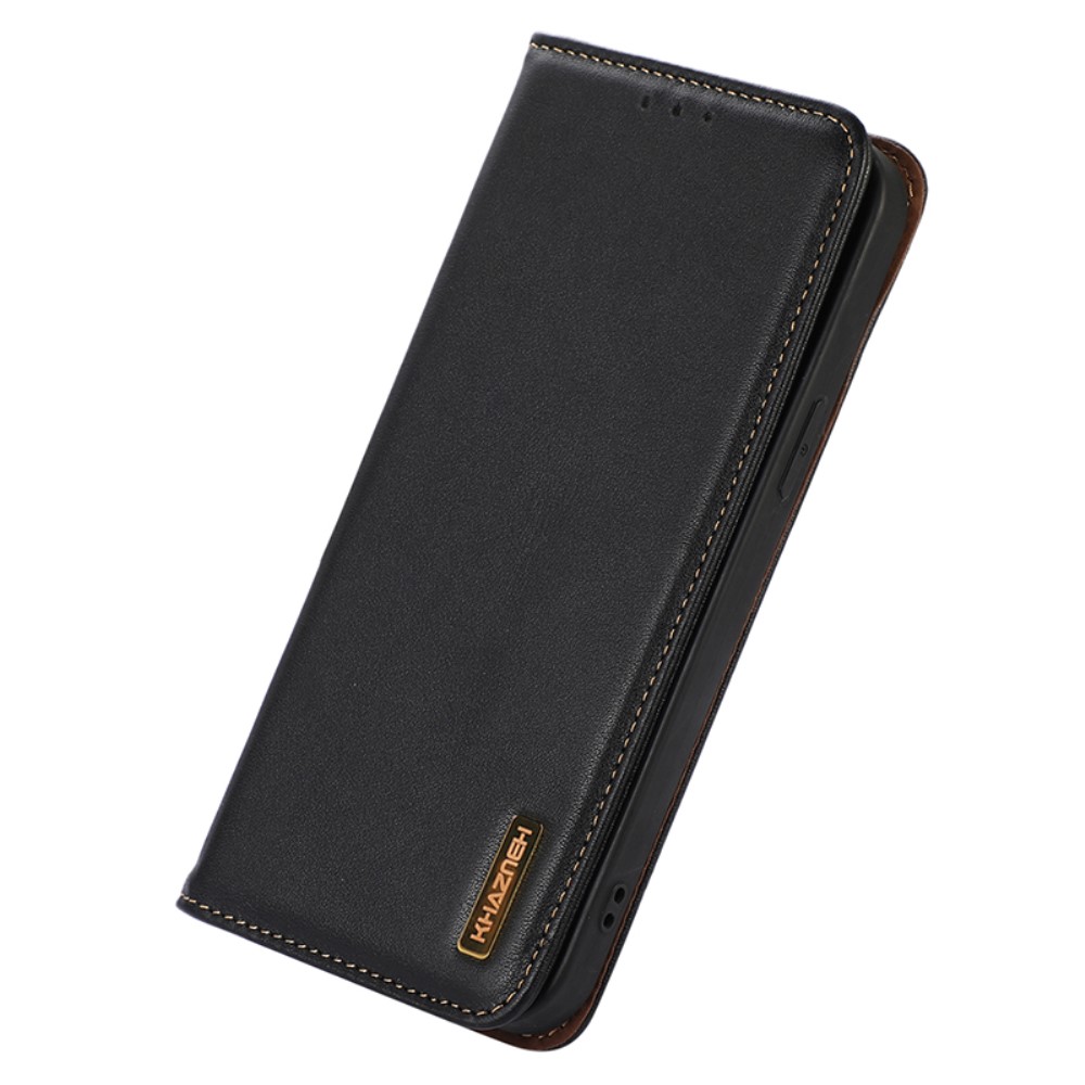 KHAZNEH KHAZNEH Galaxy S24 Ultra Fodral Flip RFID Äkta Läder Svart