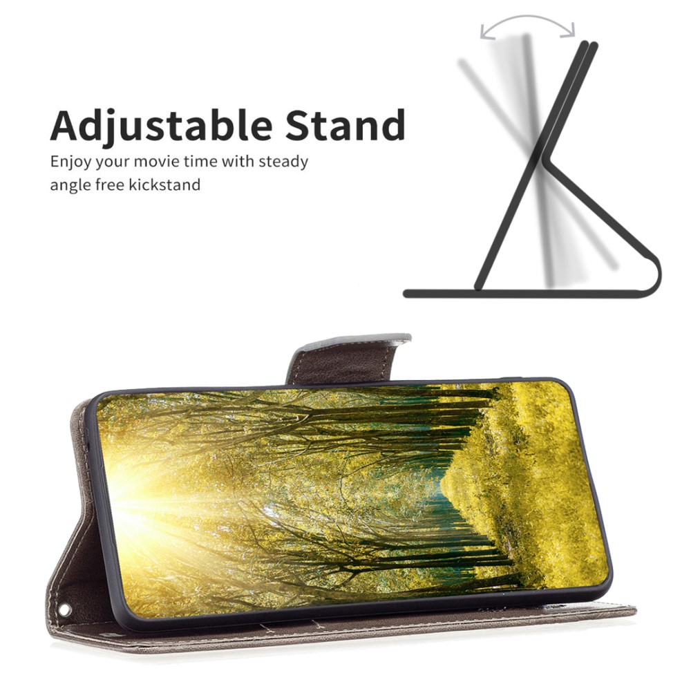  Galaxy S24 Ultra Fodral Med Fjäril Tryck Grå