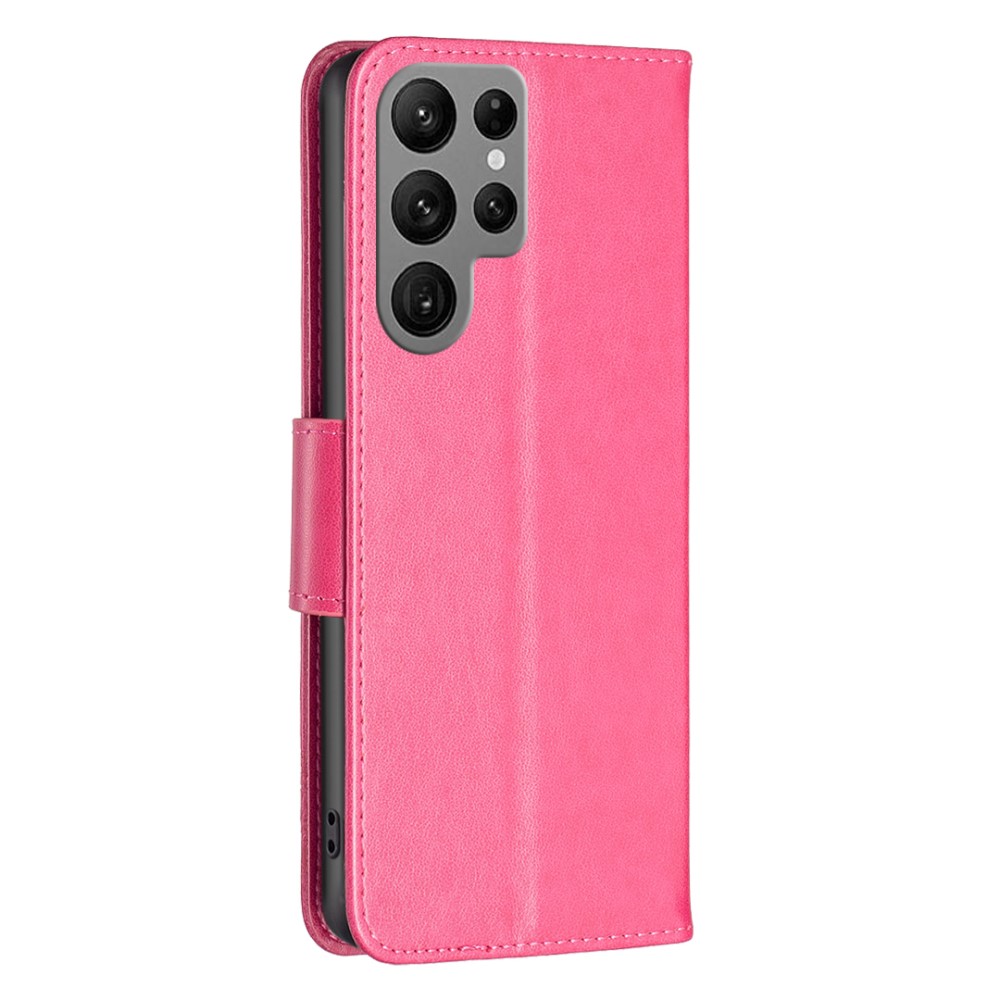  Galaxy S24 Ultra Fodral Med Fjäril Tryck Rosa