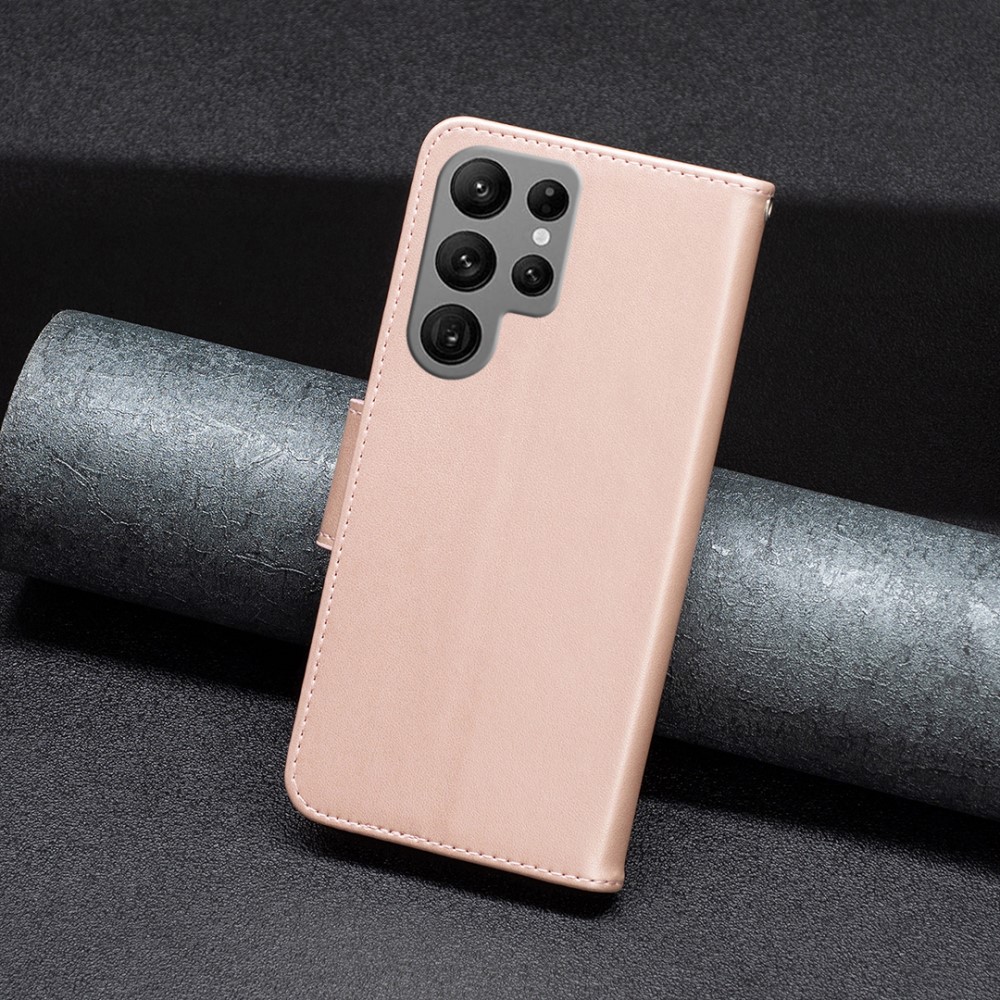  Galaxy S24 Ultra Fodral Med Fjäril Tryck Roséguld