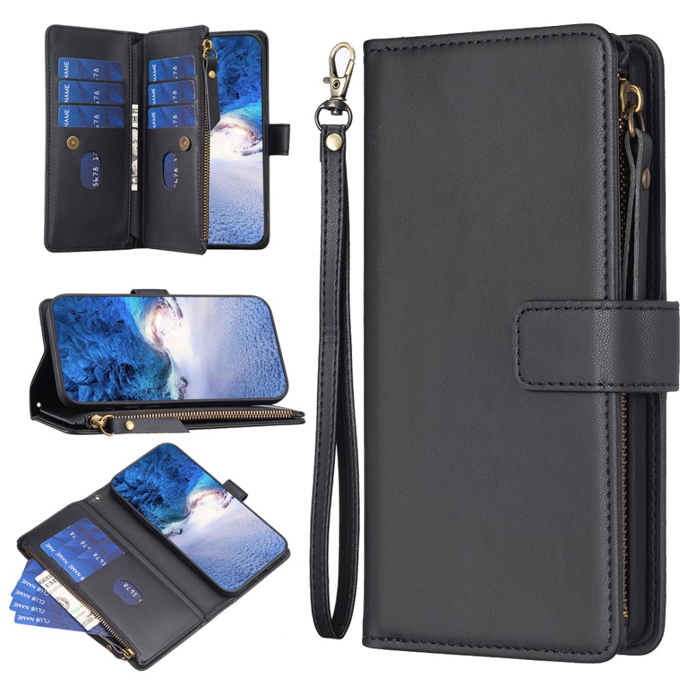  Galaxy S24 Ultra Fodral Flerkort Multifunktionell Svart