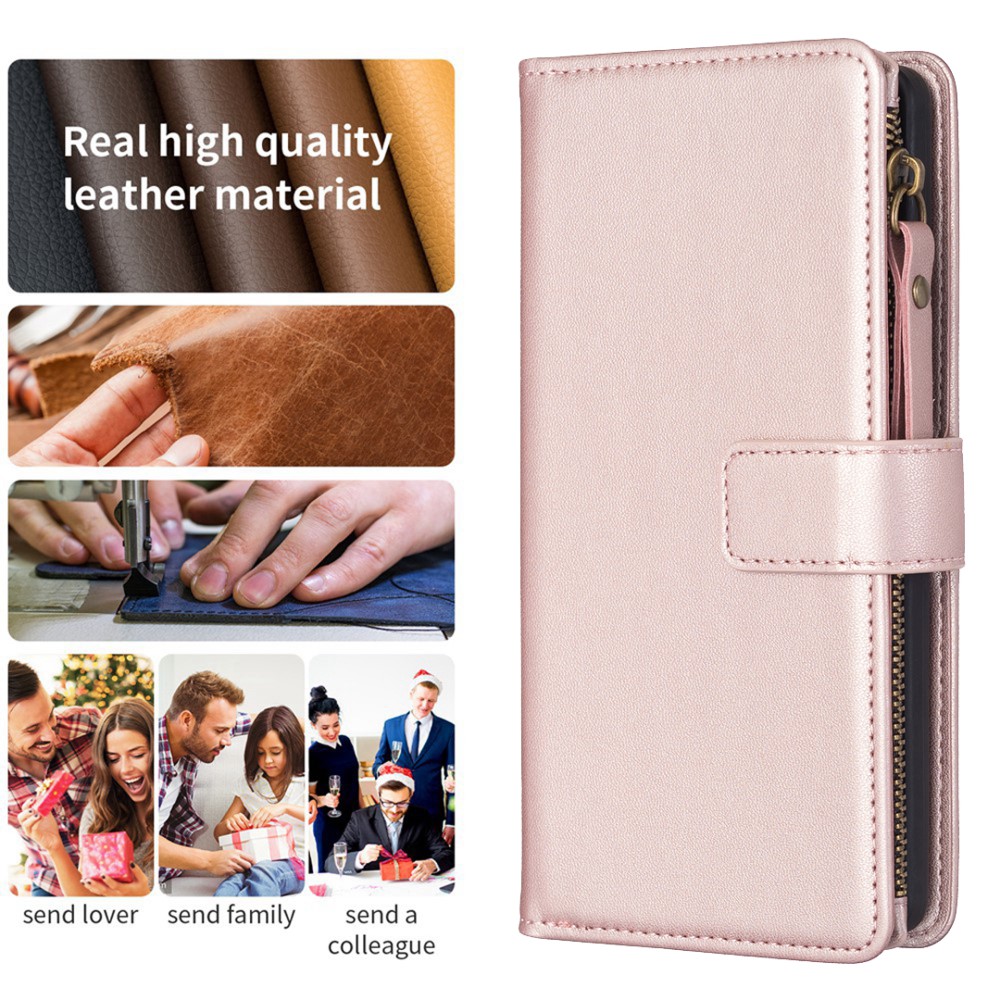  Galaxy S24 Ultra Fodral Flerkort Multifunktionell Roséguld