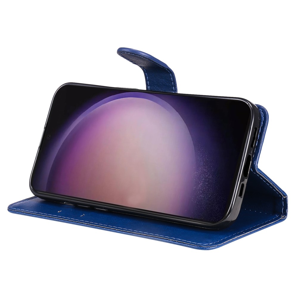  Samsung Galaxy S24 Ultra Fodral Solid Läder Blå