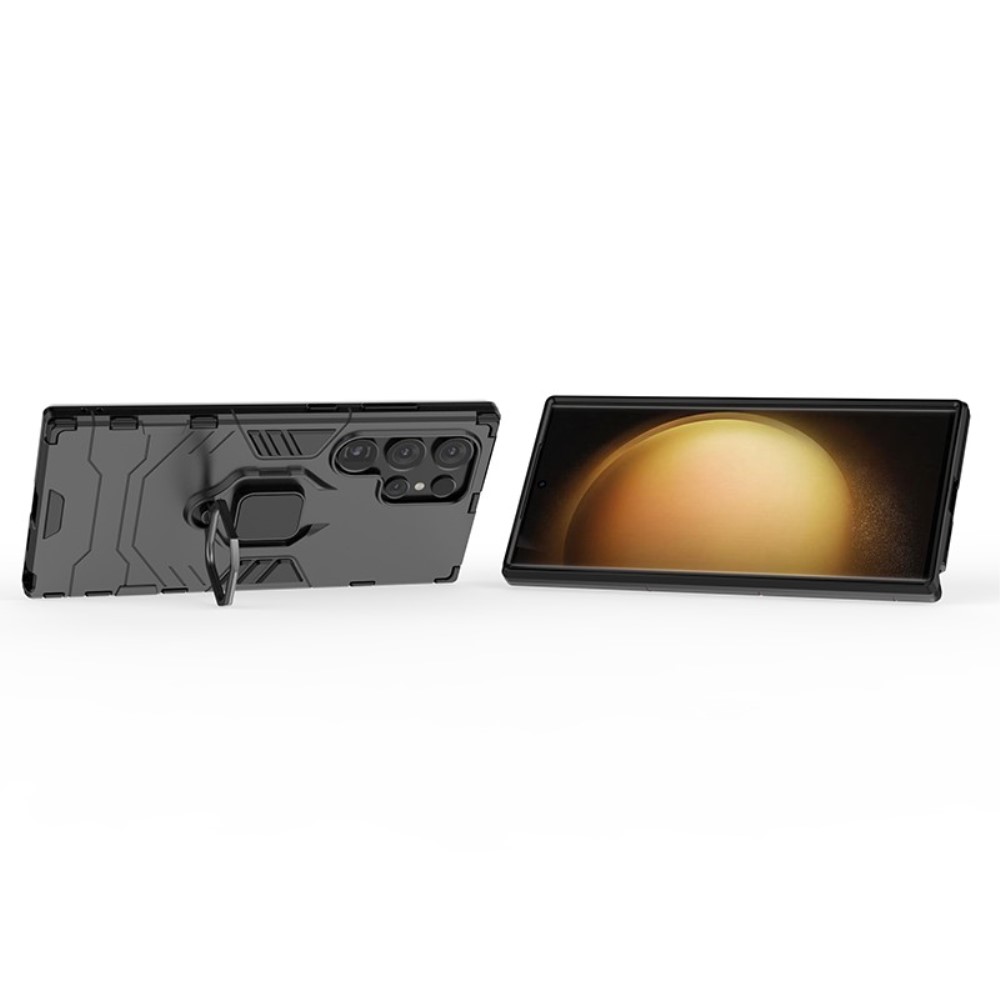 Samsung Galaxy S24 Ultra Skal Ring Hybrid Svart