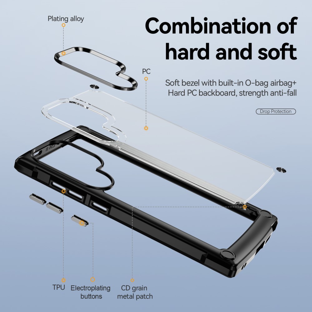  Galaxy S24 Ultra Skal Shockproof Hybrid Armor Svart
