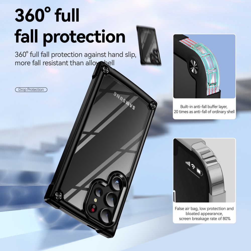  Galaxy S24 Ultra Skal Shockproof Hybrid Armor Svart