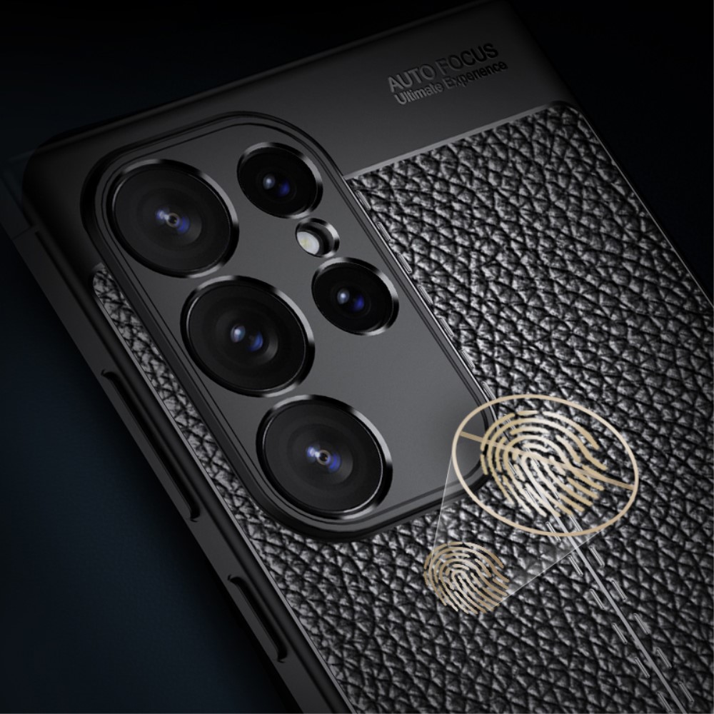  Samsung Galaxy S24 Ultra Skal Litchi Textur Blå