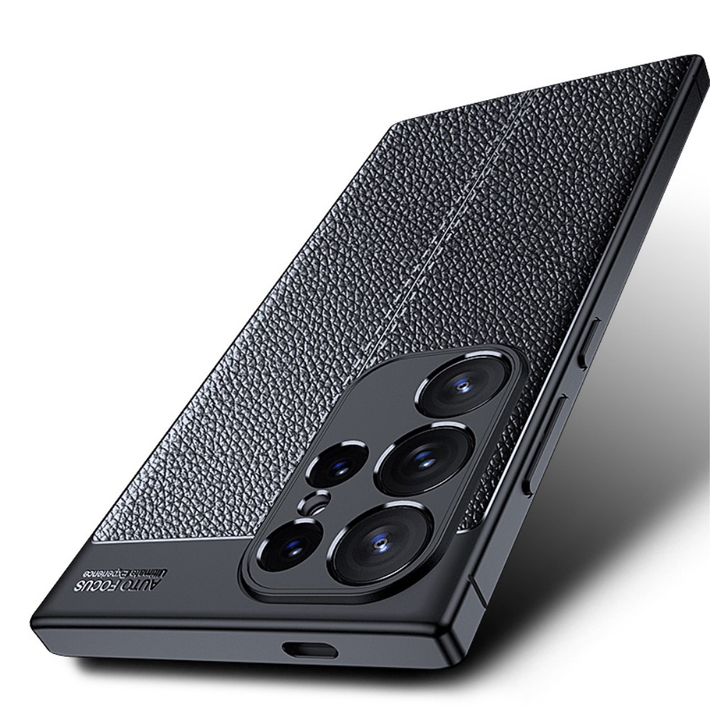  Samsung Galaxy S24 Ultra Skal Litchi Textur Blå