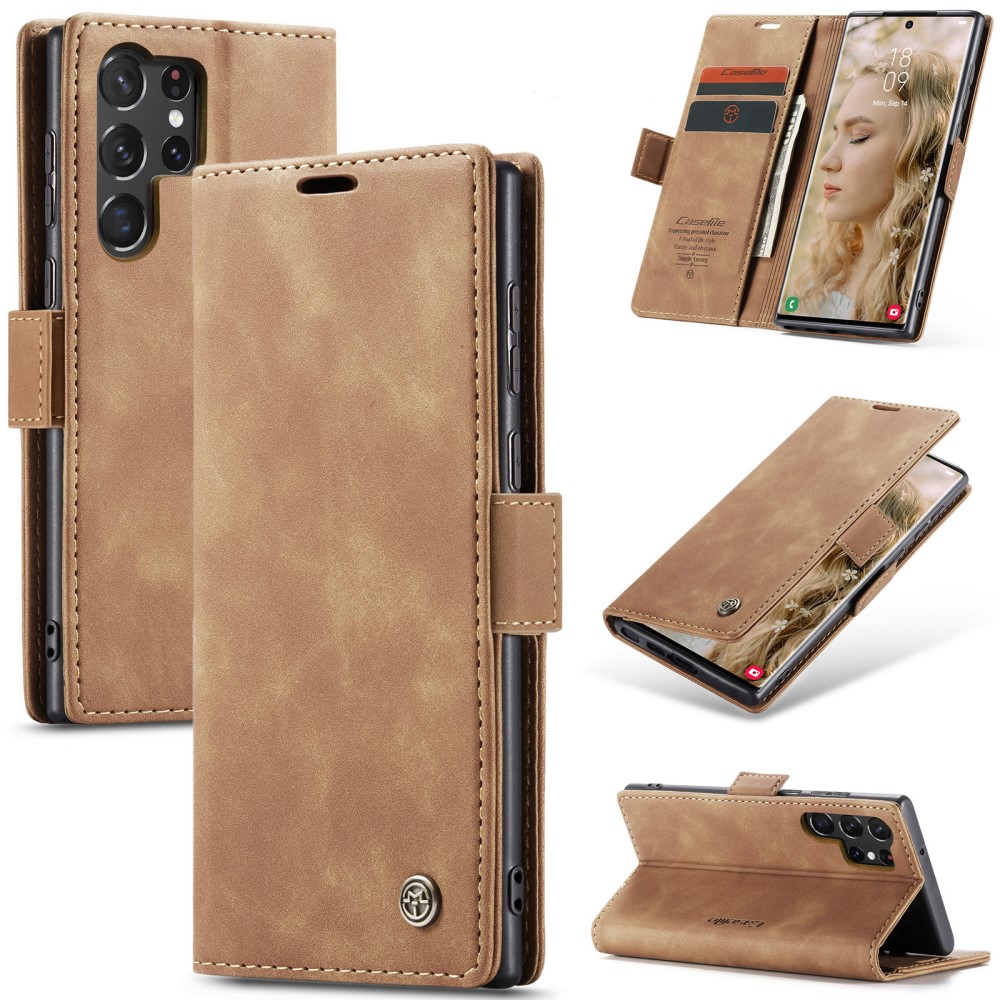 CASEME CASEME Galaxy S24 Ultra Fodral Retro Läder Brun