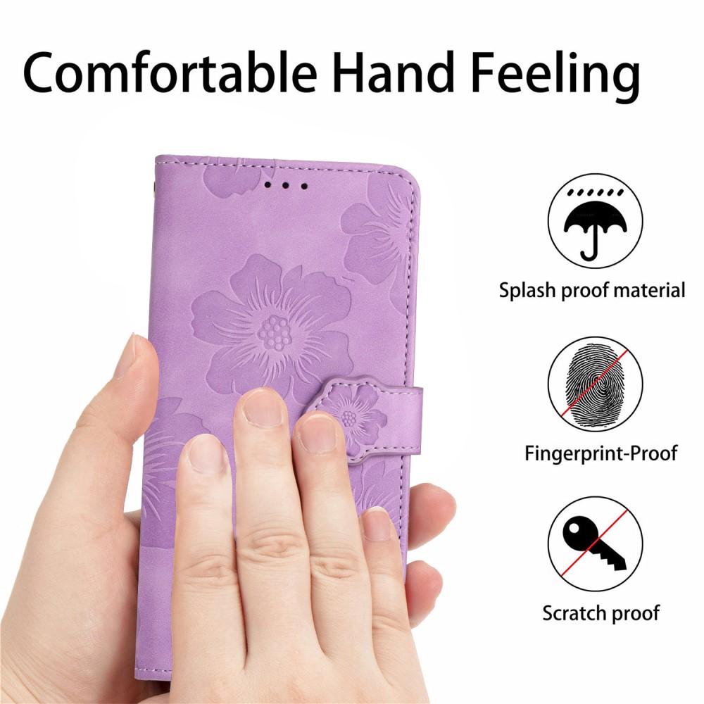  Samsung Galaxy S24 Ultra Fodral Blommigt Tryck Lila