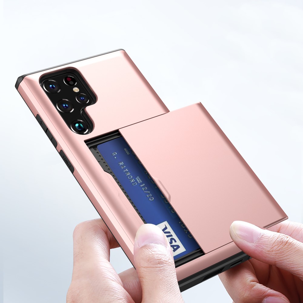  Samsung Galaxy S24 Ultra Skal Med Kortfack Guld