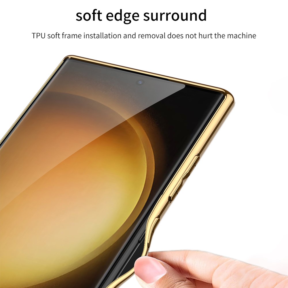 GKK GKK Galaxy S24 Ultra Skal Läder Hybrid Electroplate Kolfiber Textur