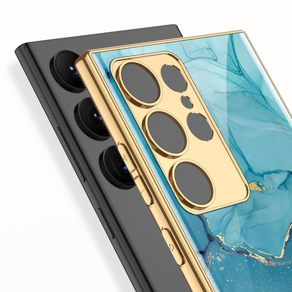 GKK GKK Galaxy S24 Ultra Skal Härdat Glas Electroplate Svart Diamond