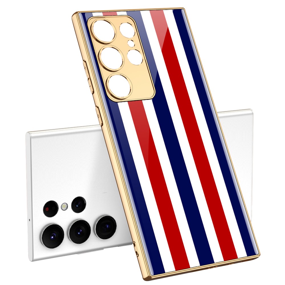GKK GKK Galaxy S24 Ultra Skal Härdat Glas Electroplate Stripes